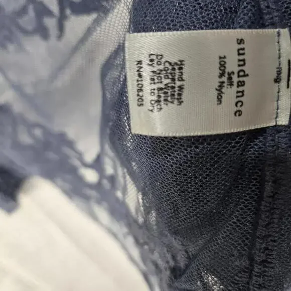 Sundance Sheer Floral Lace Mesh Cardigan Blue Boho Kimono Wrap Shrug Large - Picture 4 of 7